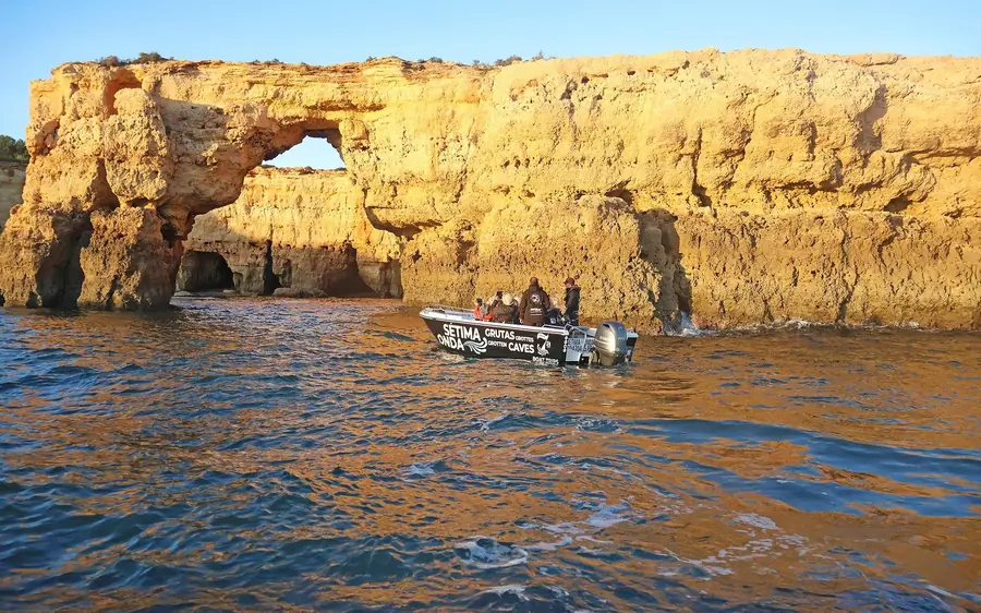 The clifftop trail above the Algarve sea caves